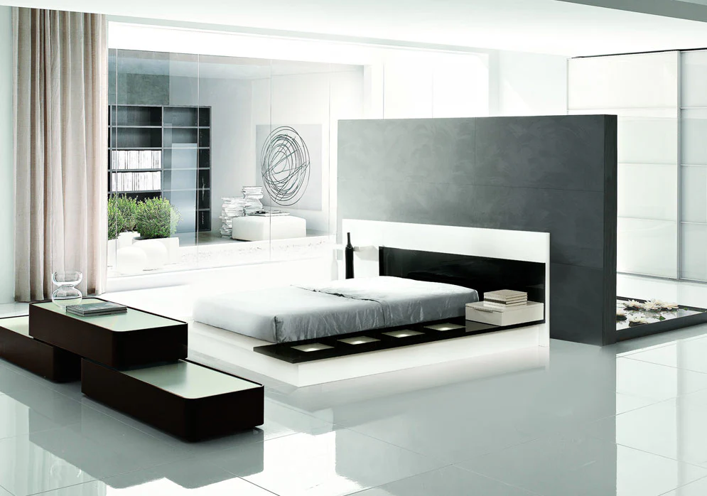 34" Lacquer Mdf Platform Queen Bed By Homeroots - Image 3