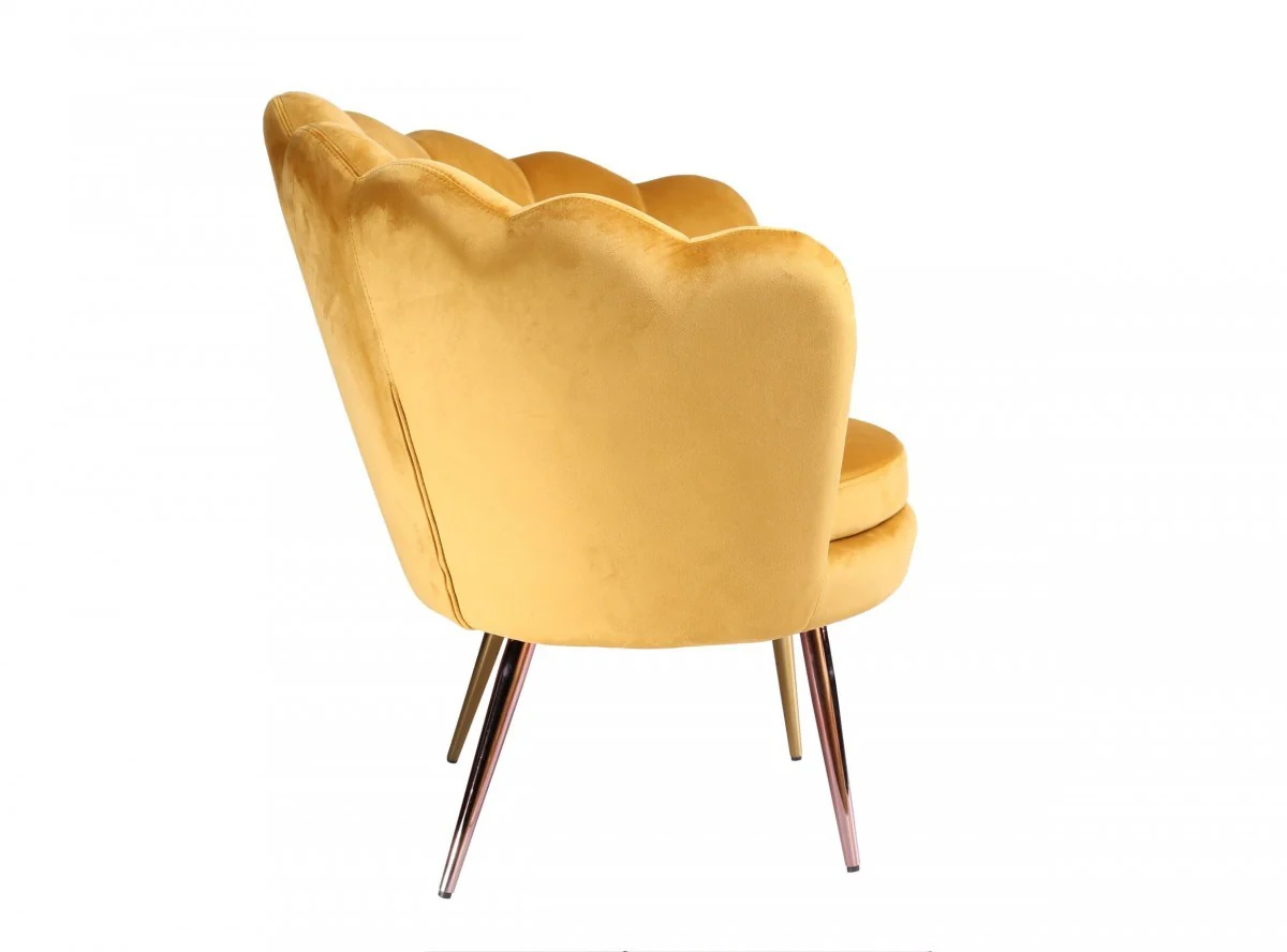 34" Modern Golden Seashell Accent Chair By Homeroots - Image 2