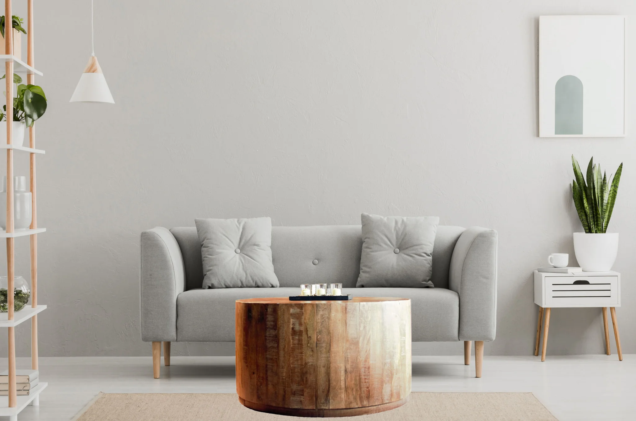 34" Natural Solid Wood Round Bunching Coffee Tables By Homeroots - Image 5