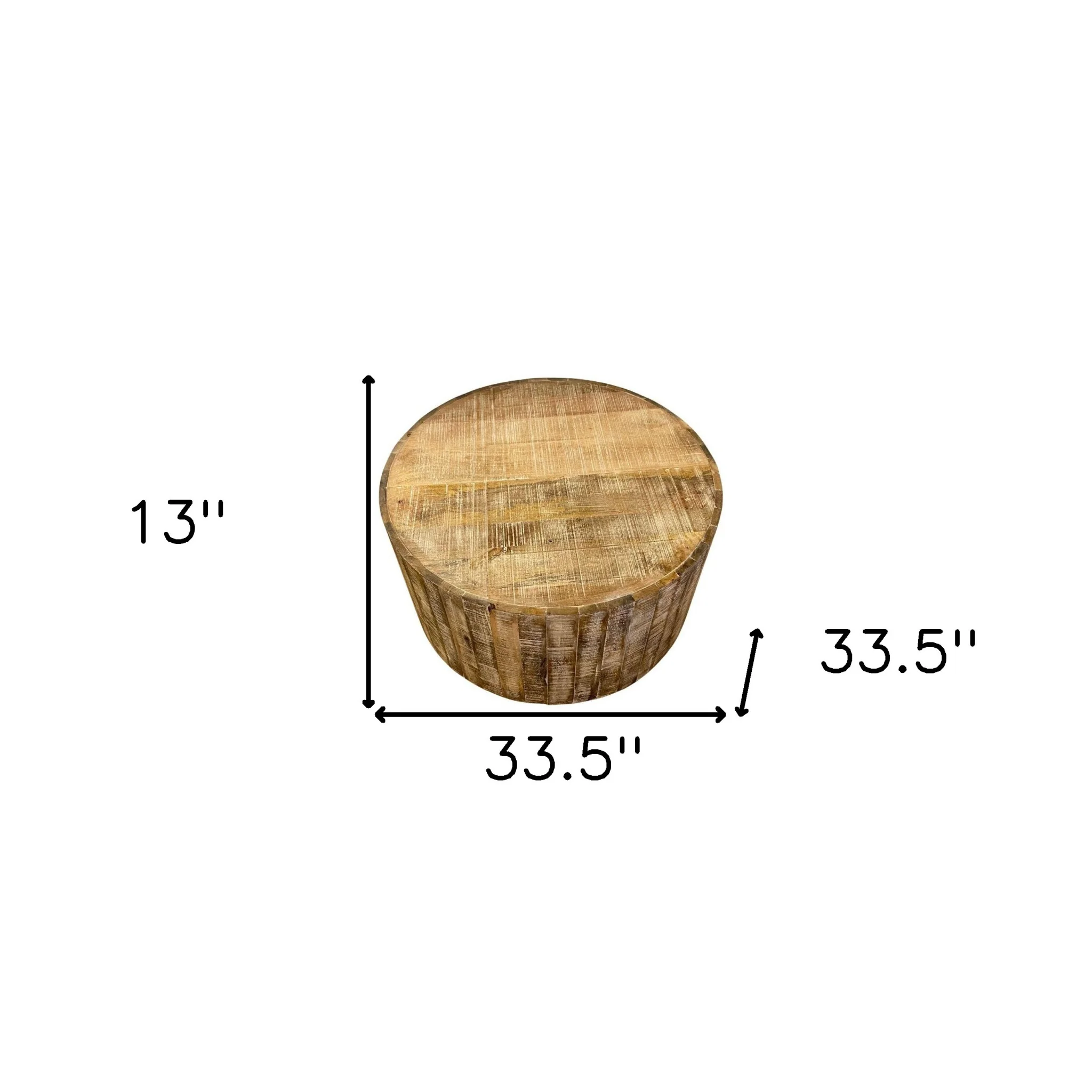 34" Natural Solid Wood Round Bunching Coffee Tables By Homeroots - Image 8