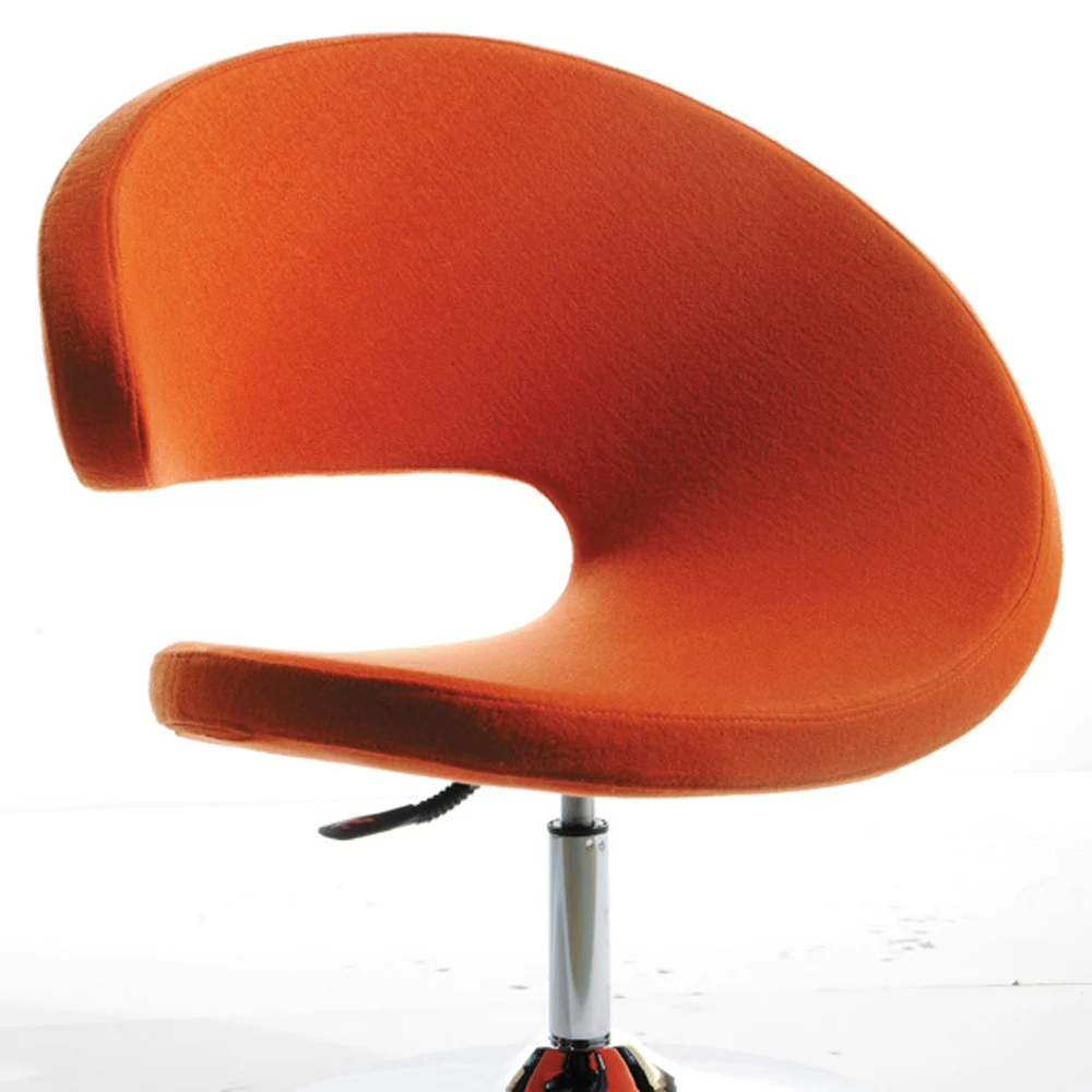 34' Orange Fabric Polyester and Wool Lounge Chair By Homeroots - Image 4
