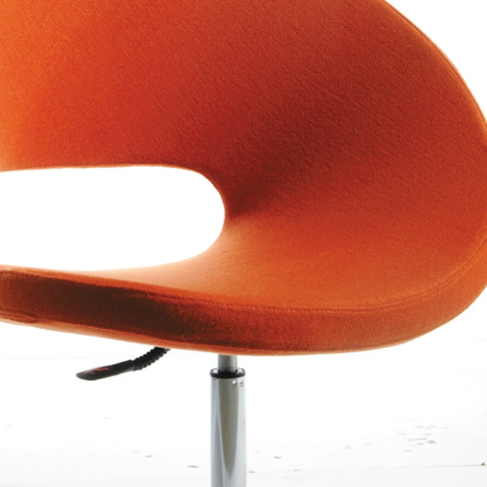 34' Orange Fabric Polyester and Wool Lounge Chair By Homeroots - Image 5