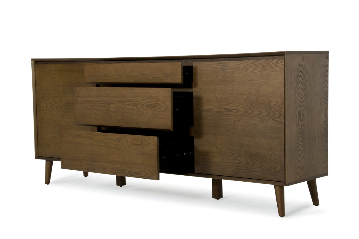 34' Tobacco Wood And Veneer Buffet By Homeroots - Image 2