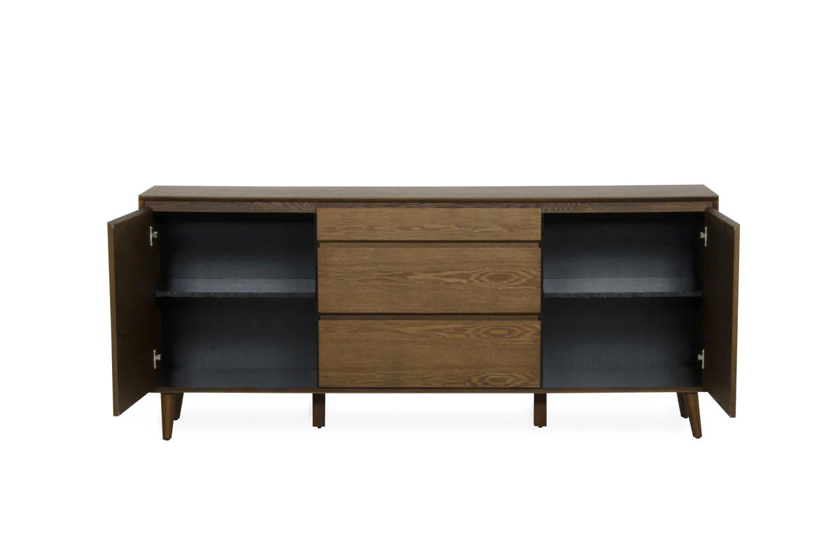 34' Tobacco Wood And Veneer Buffet By Homeroots - Image 3