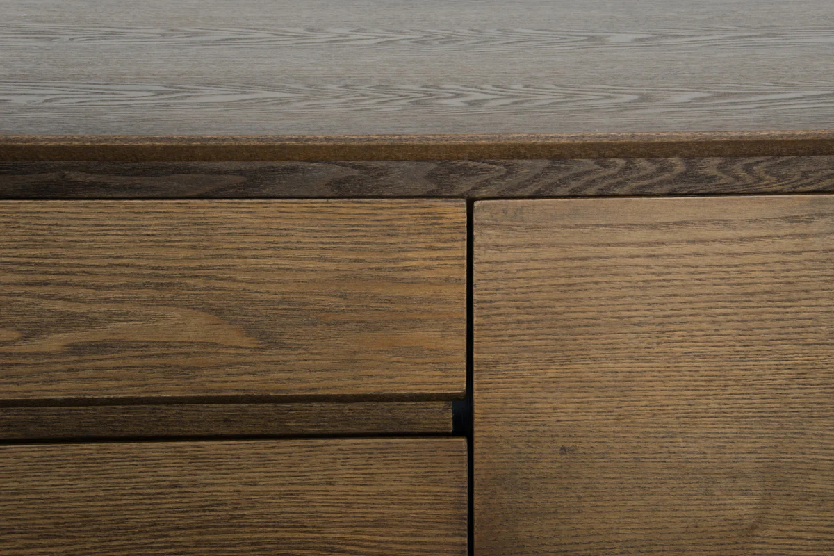 34' Tobacco Wood And Veneer Buffet By Homeroots - Image 4