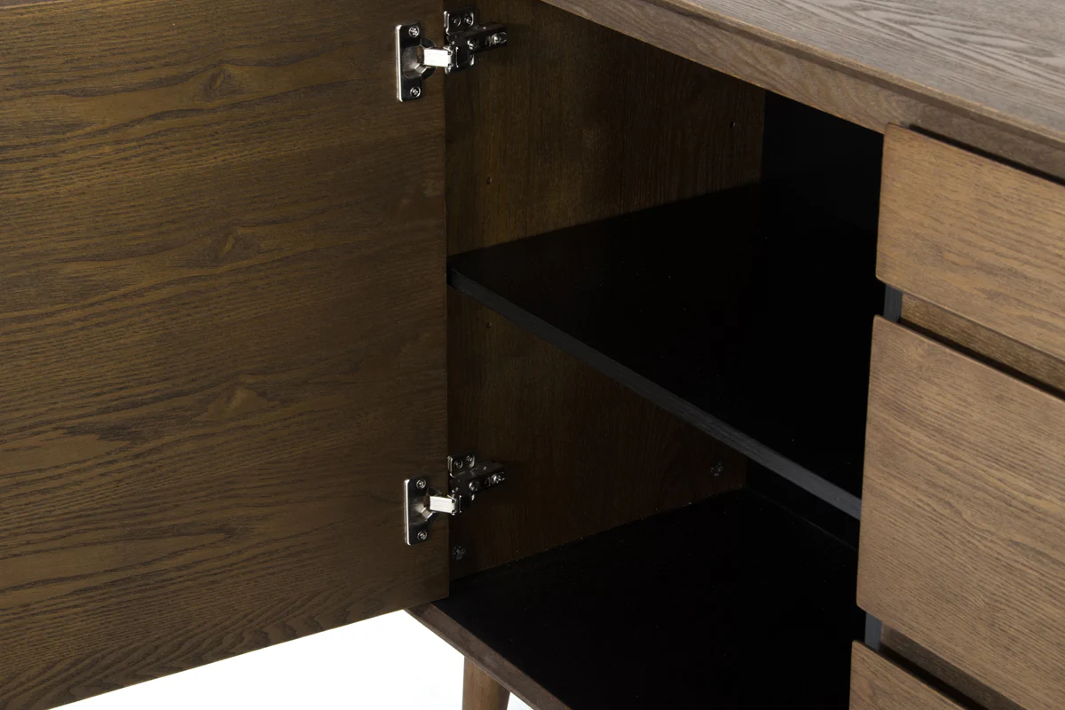 34' Tobacco Wood And Veneer Buffet By Homeroots - Image 5