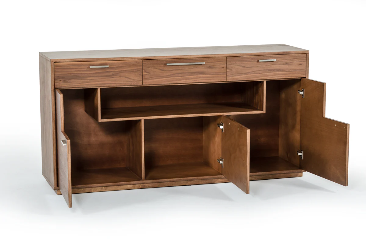 34' Walnut Veneer And Mdf Buffet By Homeroots - Image 3