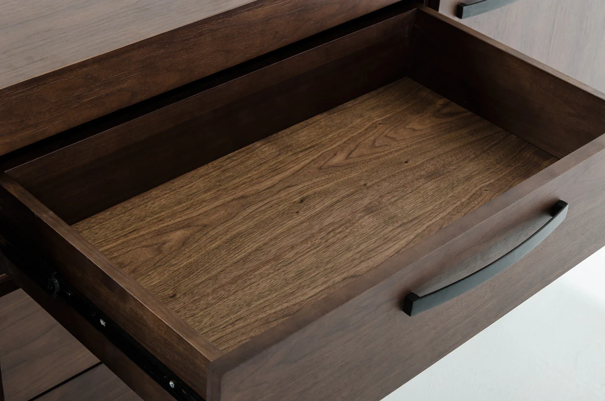 34' Walnut Veneer And Steel Buffet With 3 Drawers And 2 Doors By Homeroots - Image 3
