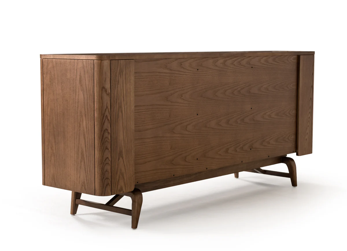34" Walnut Wood And Veneer Buffet By Homeroots - Image 4