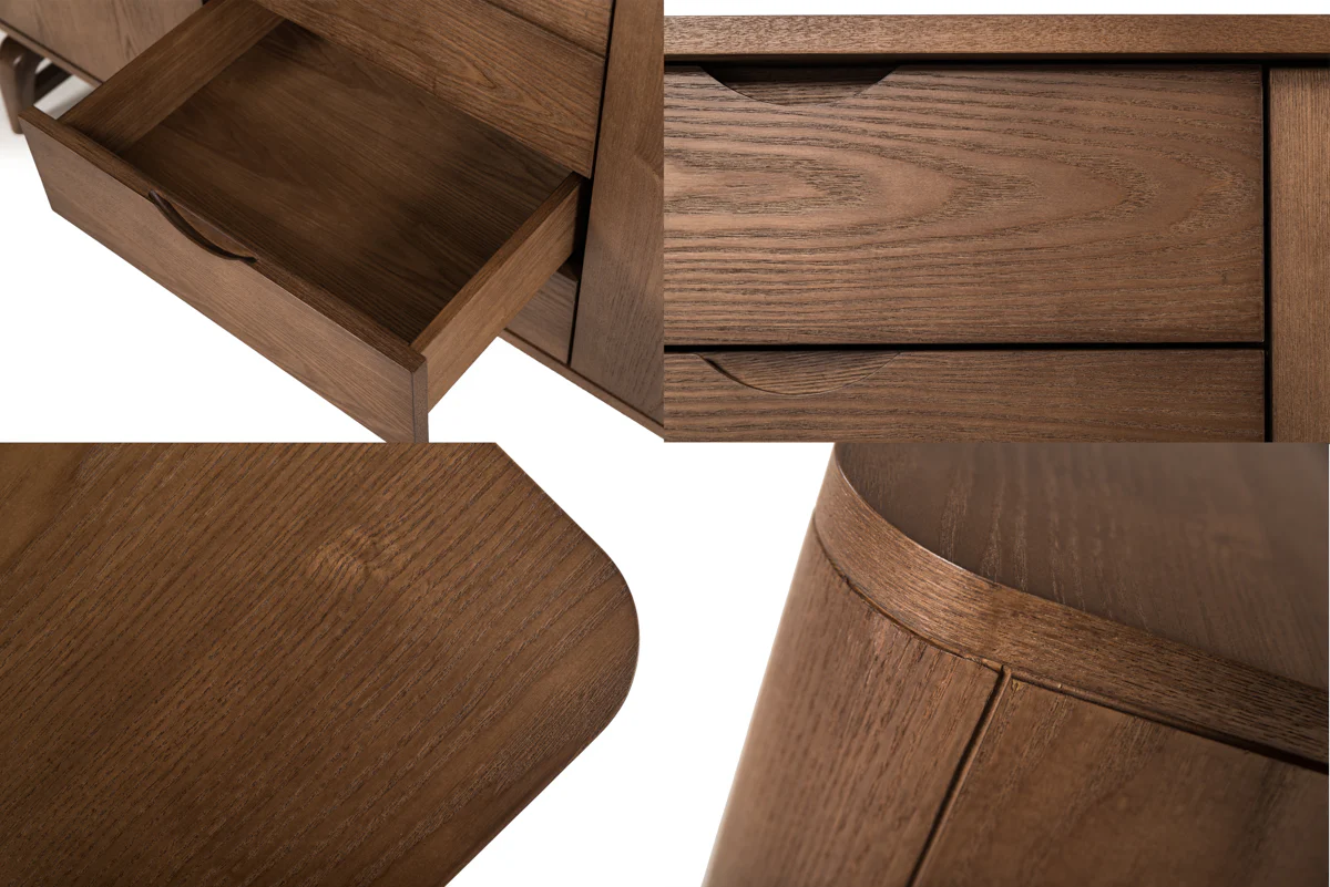 34" Walnut Wood And Veneer Buffet By Homeroots - Image 5