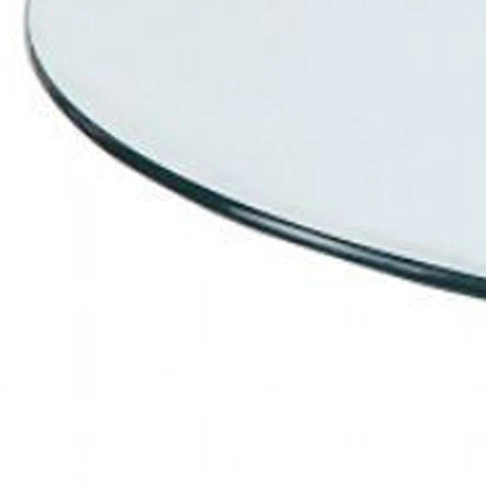 34" White And Clear Glass And Manufactured Wood Round Coffee Table By Homeroots - Image 5