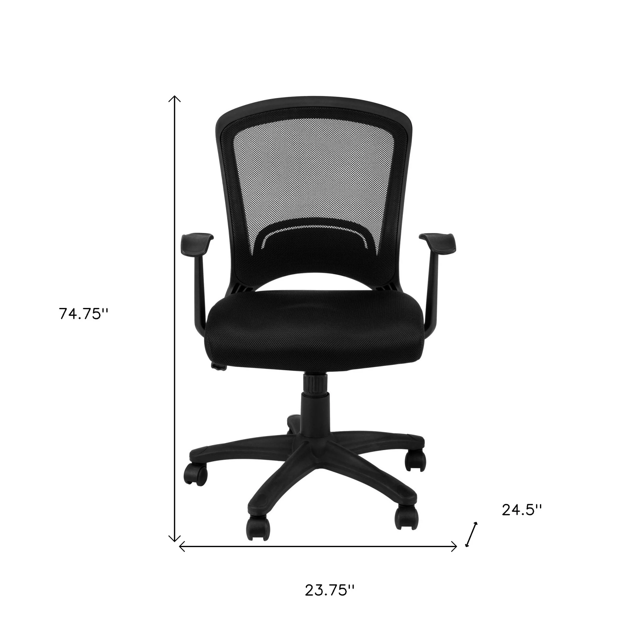 35.5" Foam MDF Polypropylene and Metal Multi Position Office Chair By Homeroots - Image 4