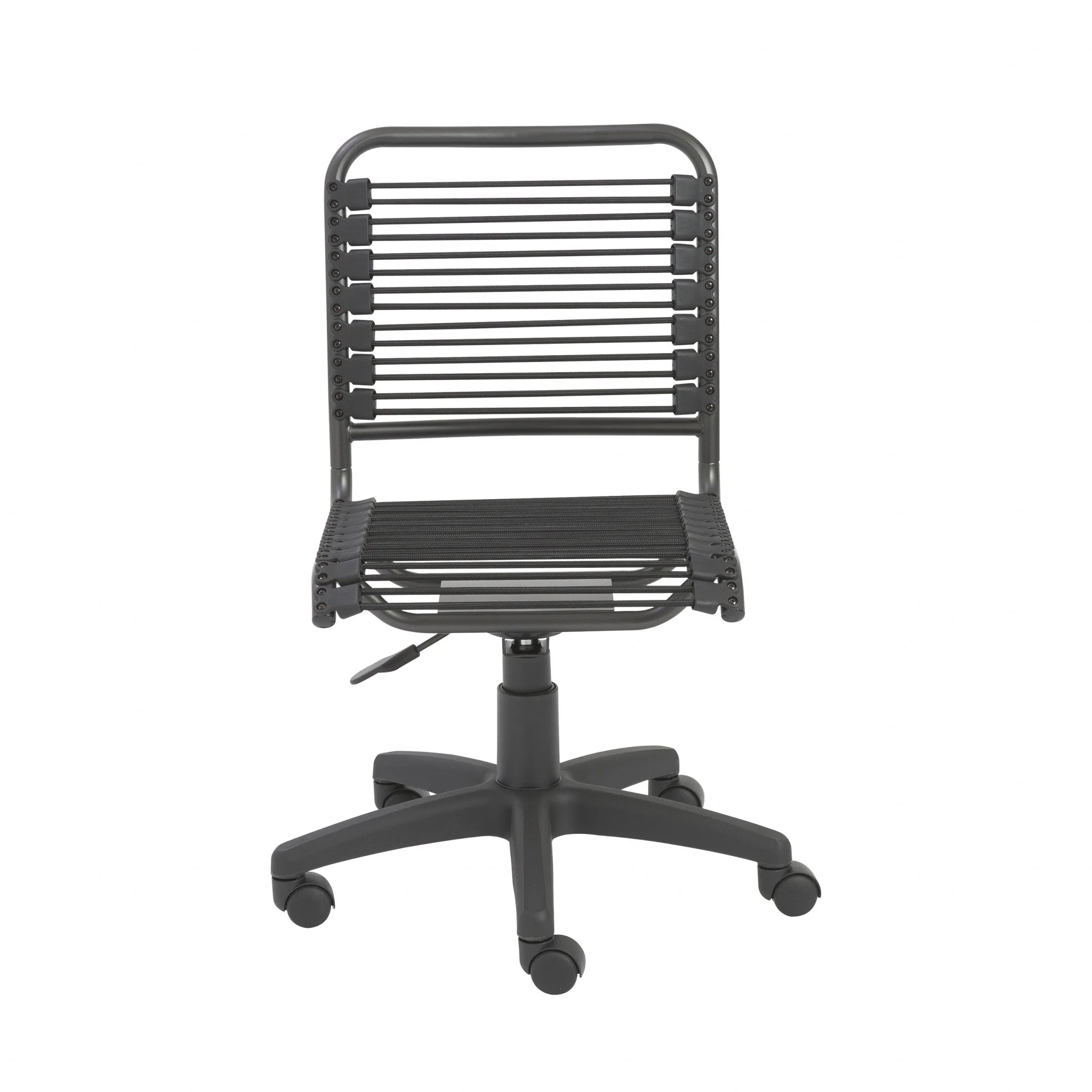 35" All Black Round Bungee Cord Low Back Office Chair By Homeroots - Image 2