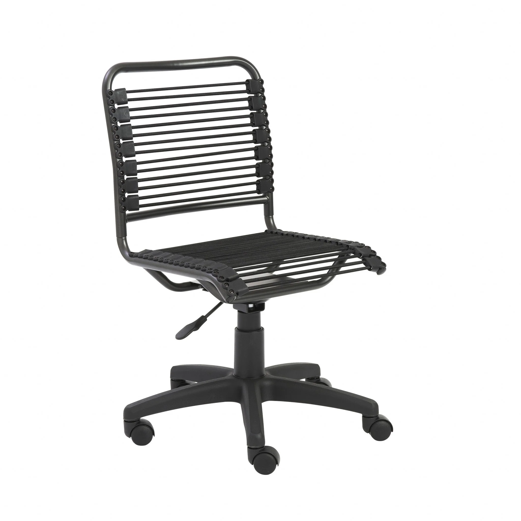 35" All Black Round Bungee Cord Low Back Office Chair By Homeroots - Image 3