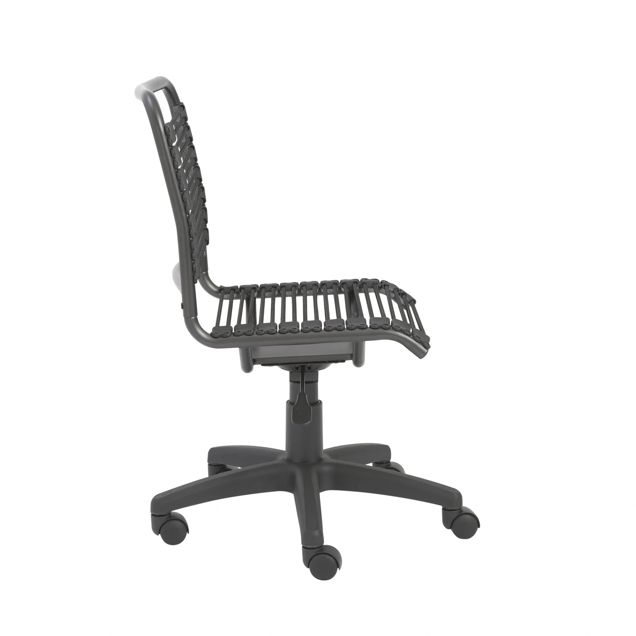 35" All Black Round Bungee Cord Low Back Office Chair By Homeroots - Image 4