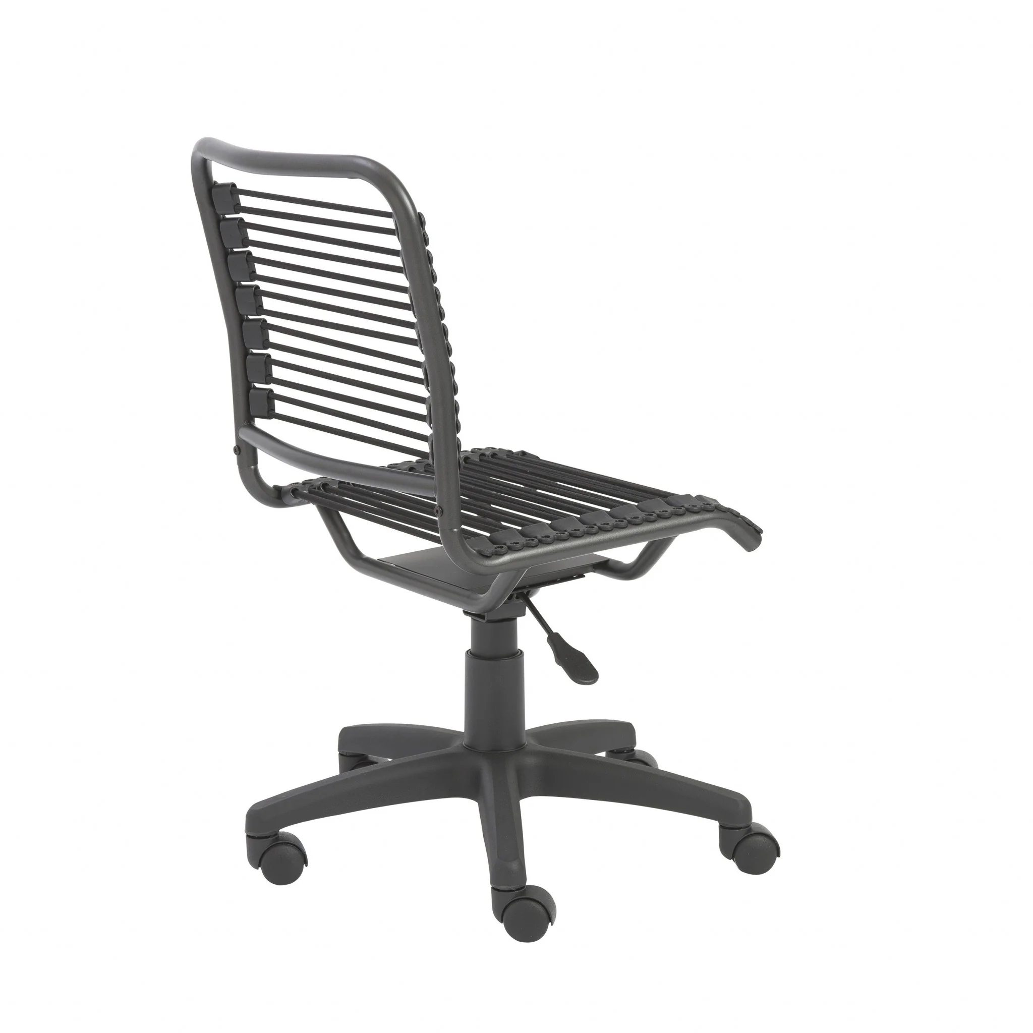35" All Black Round Bungee Cord Low Back Office Chair By Homeroots - Image 5
