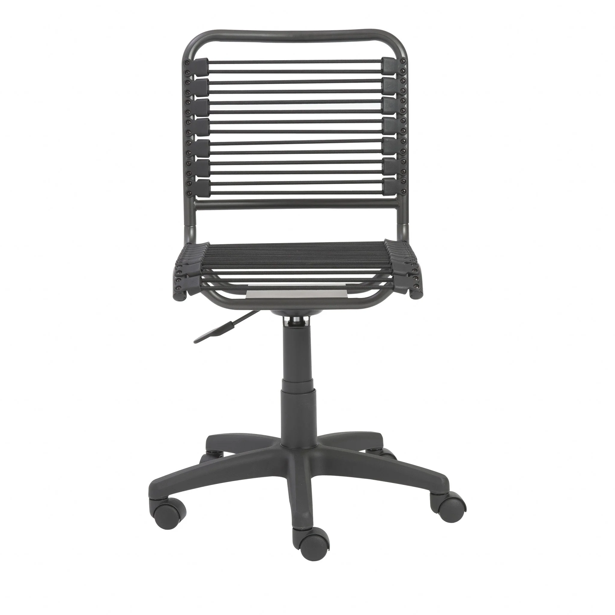 35" All Black Round Bungee Cord Low Back Office Chair By Homeroots - Image 6