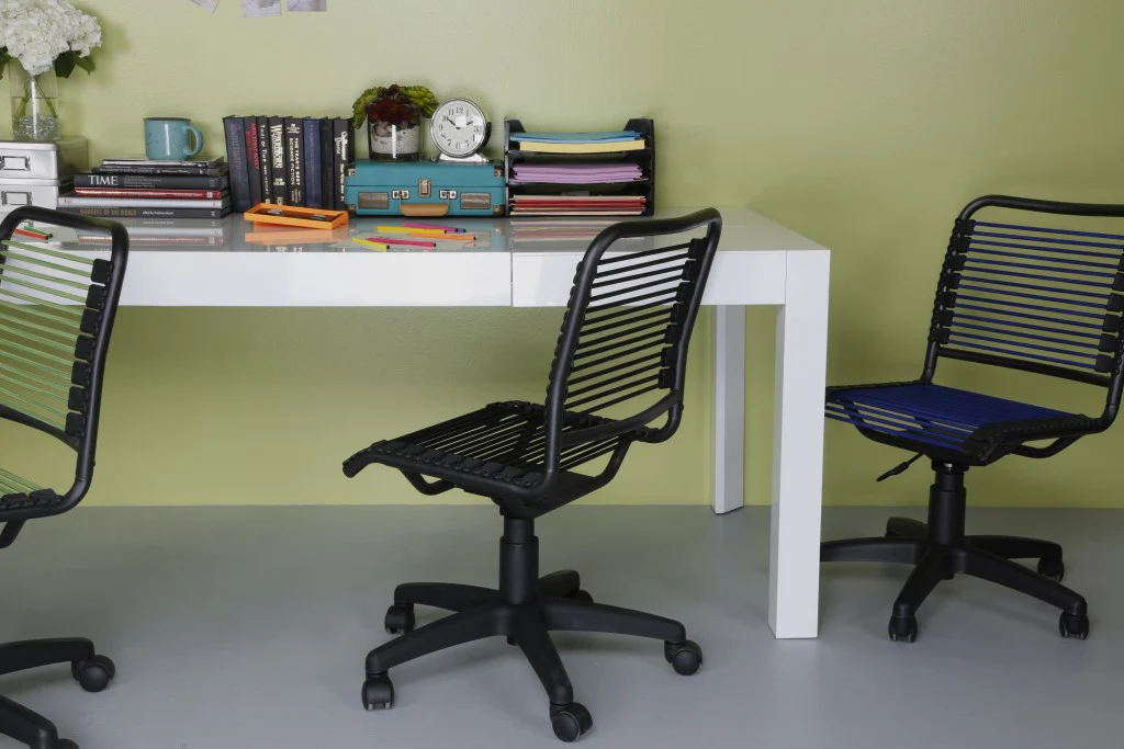 35" All Black Round Bungee Cord Low Back Office Chair By Homeroots - Image 8