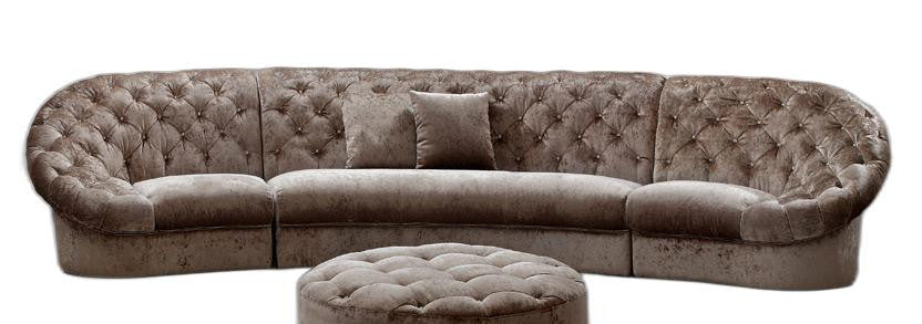 35" Beige MDF and Velour Sectional Sofa By Homeroots - Image 3