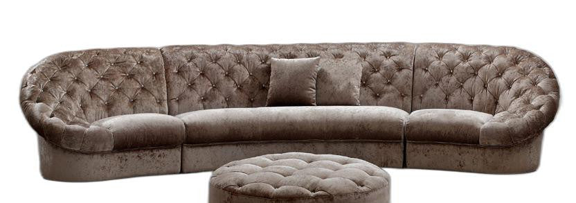 35" Beige MDF and Velour Sectional Sofa By Homeroots - Image 4