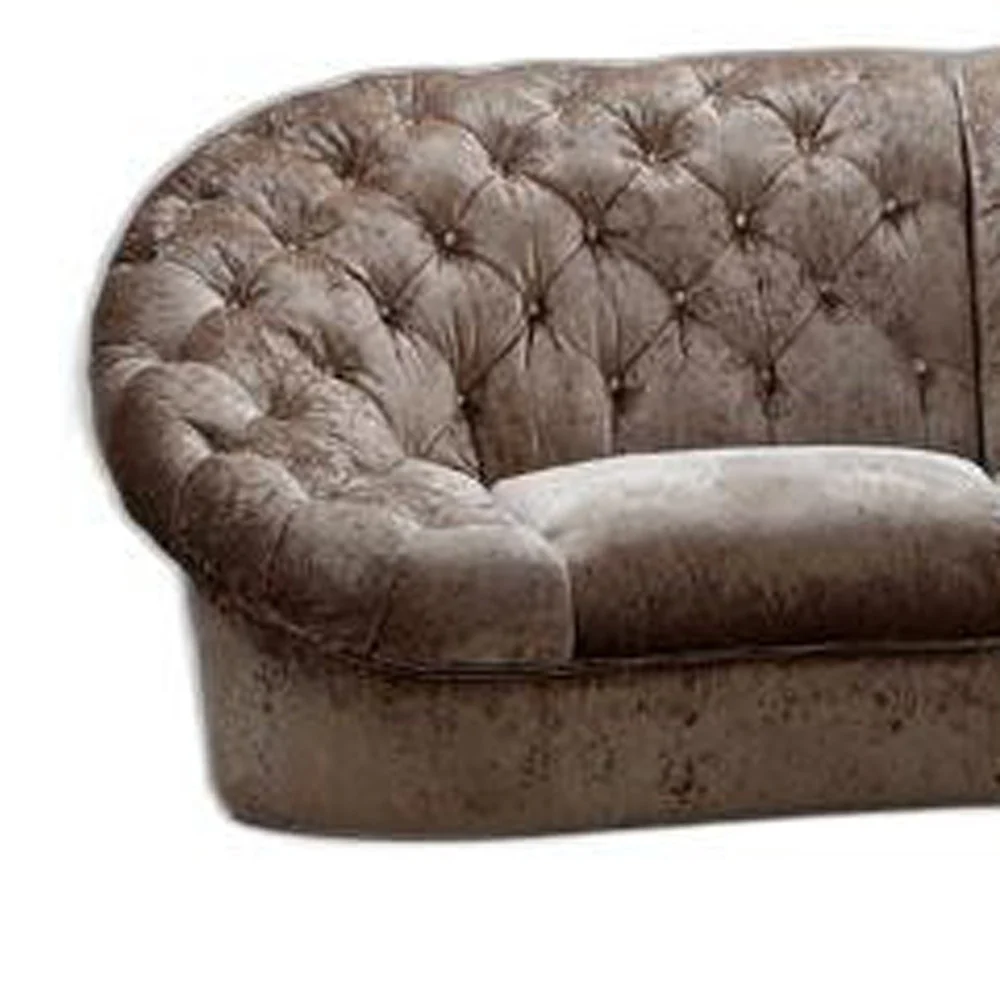 35" Beige MDF and Velour Sectional Sofa By Homeroots - Image 5