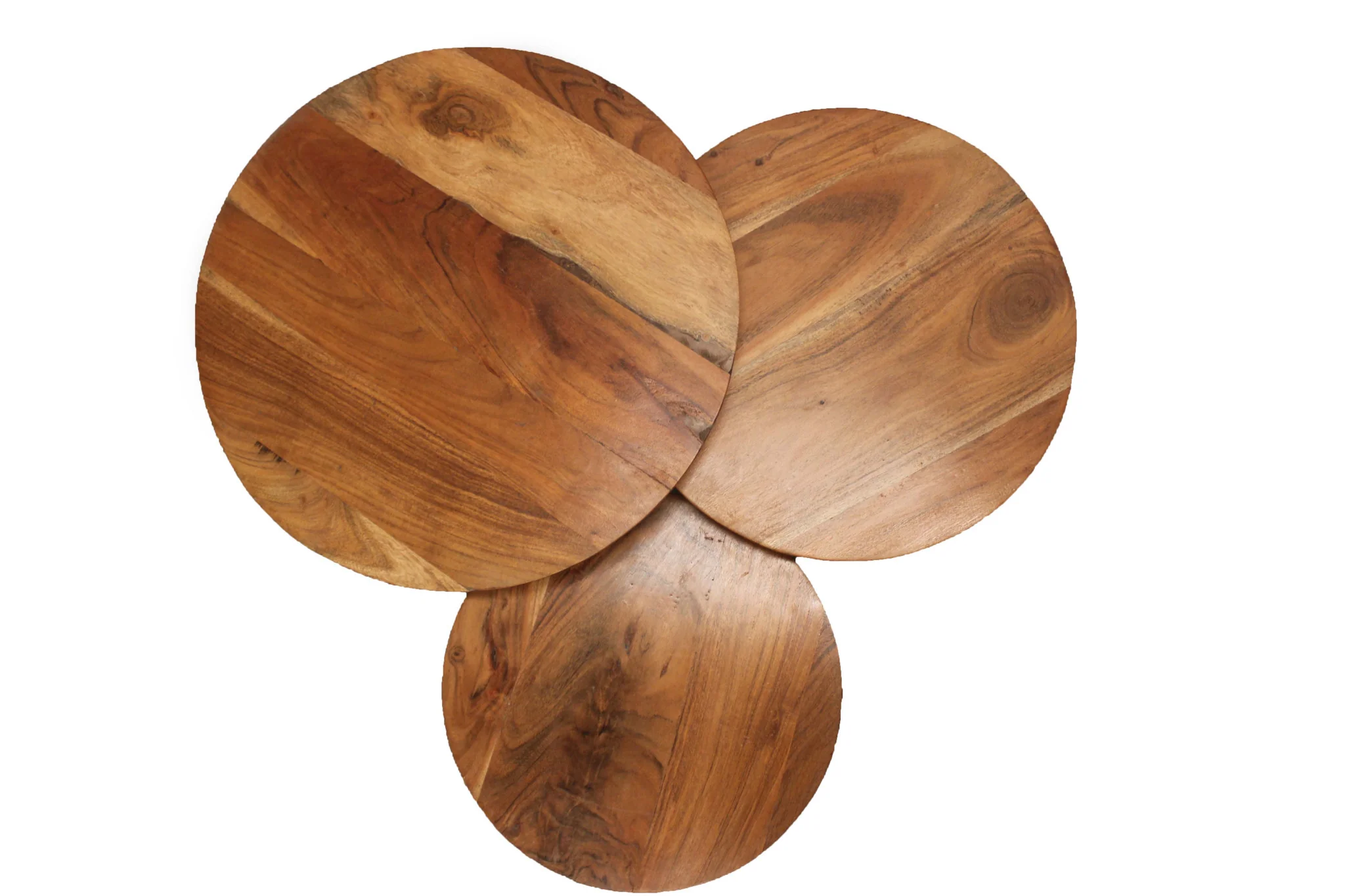 35" Black And Natural Brown Solid Wood Round Distressed Coffee Table By Homeroots - Image 4