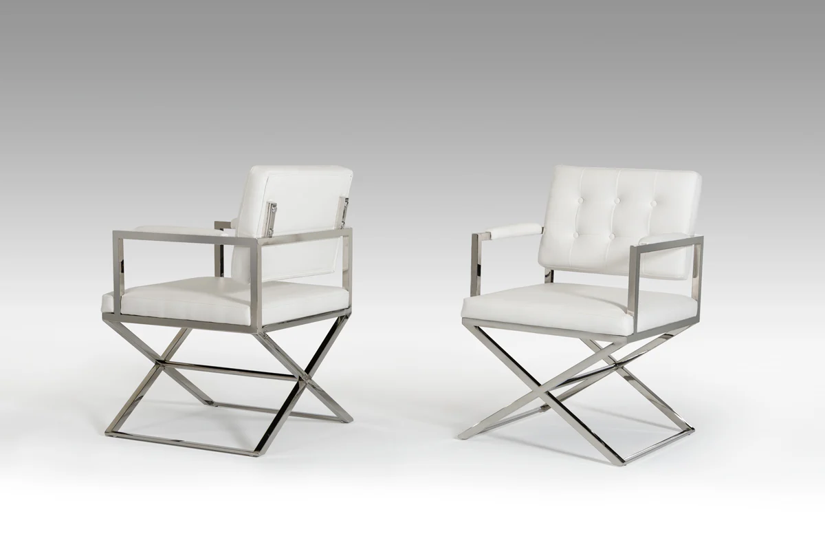 35' Black Leatherette And Stainless Steel Dining Chair By Homeroots - Image 6