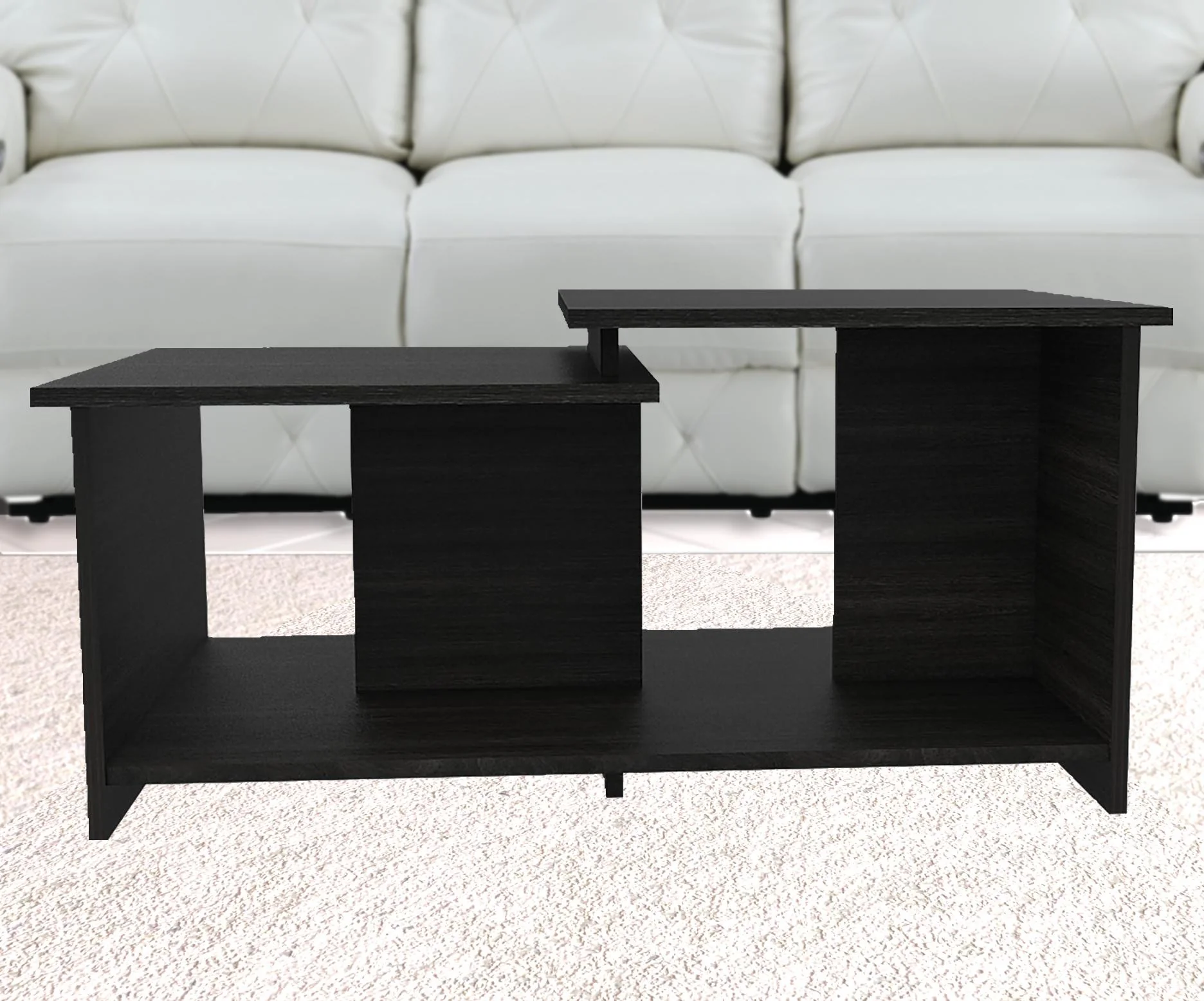 35" Black Manufactured Wood Rectangular Coffee Table By Homeroots - Image 5