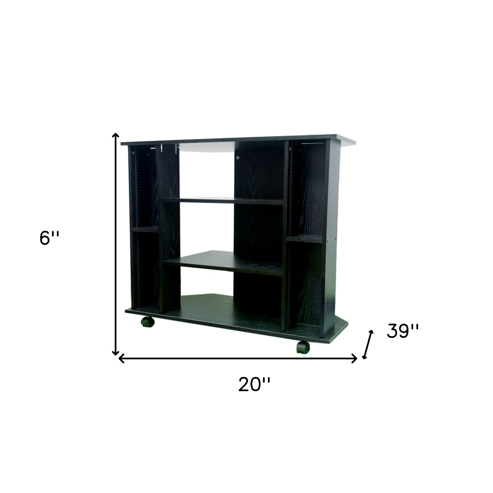 35" Black Open Shelving TV Stand By Homeroots - Image 5