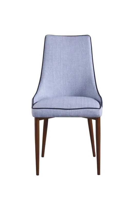 35' Blue Fabric And Metal Dining Chair By Homeroots - Image 2