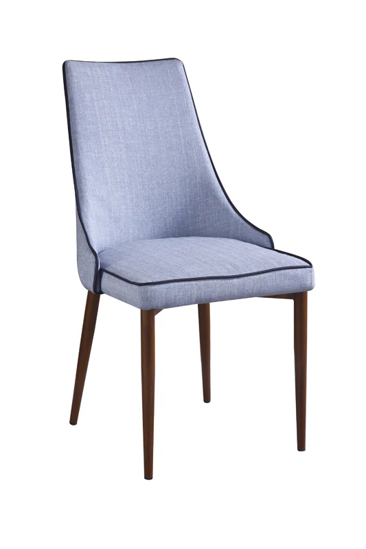 35' Blue Fabric And Metal Dining Chair By Homeroots - Image 3