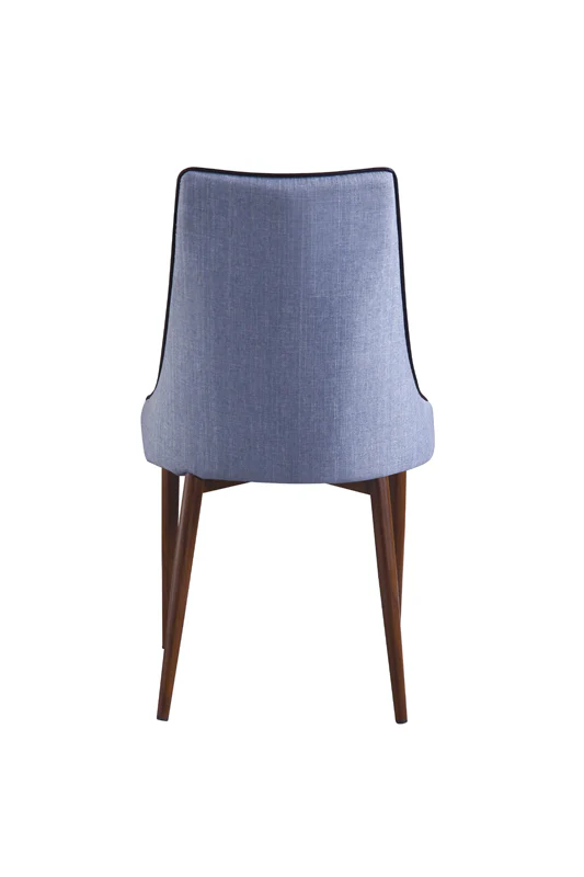 35' Blue Fabric And Metal Dining Chair By Homeroots - Image 4