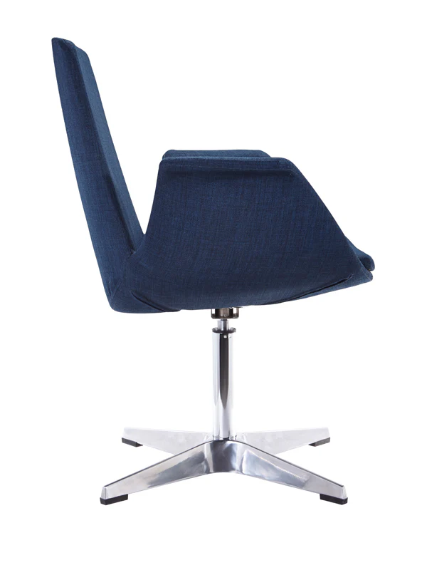 35' Blue Fabric Polyester and Aluminum Accent Chair By Homeroots - Image 2