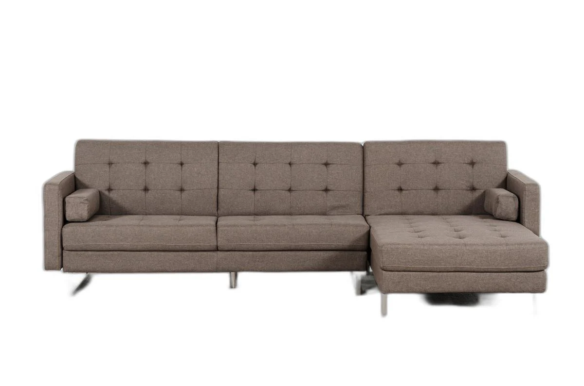 35' Brown Fabric Foam Wood and Steel Sectional Sofa By Homeroots - Image 7