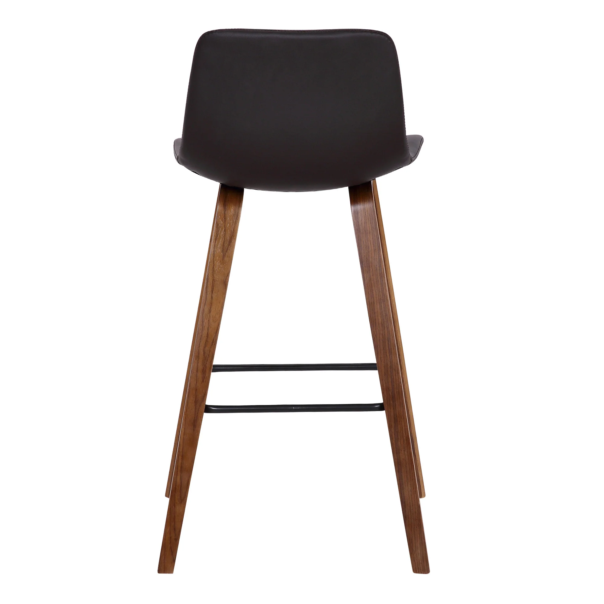35" Brown Faux Leather And Iron Counter Height Bar Chair By Homeroots - Image 6