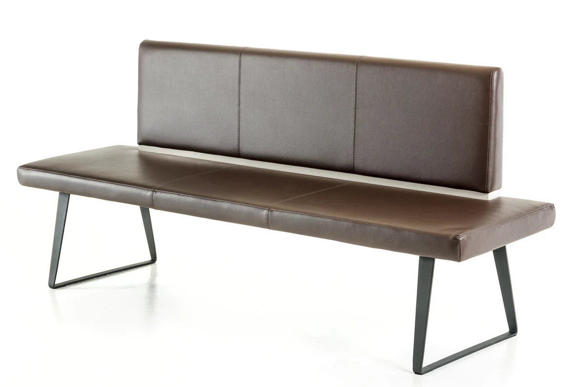 35' Brown Leatherette and Metal Dining Bench By Homeroots - Image 3