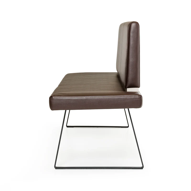 35' Brown Leatherette and Metal Dining Bench By Homeroots - Image 4