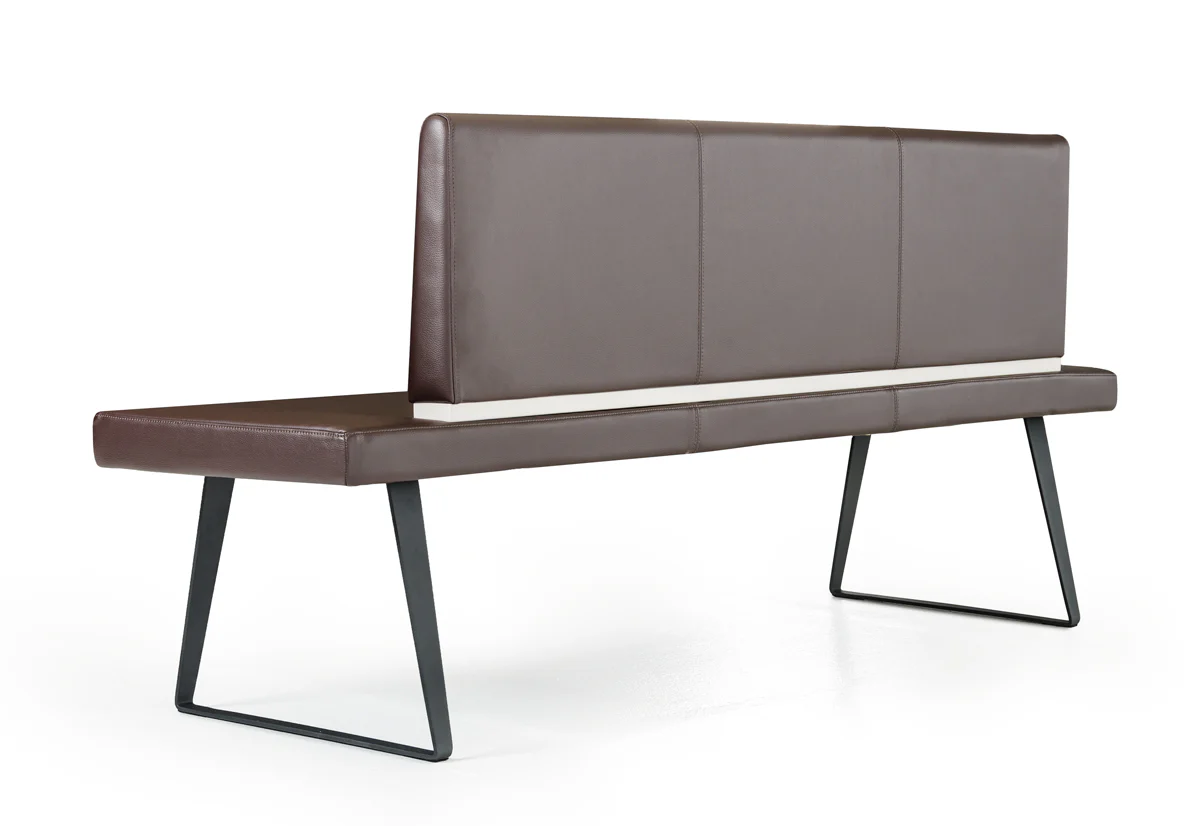 35' Brown Leatherette and Metal Dining Bench By Homeroots - Image 5