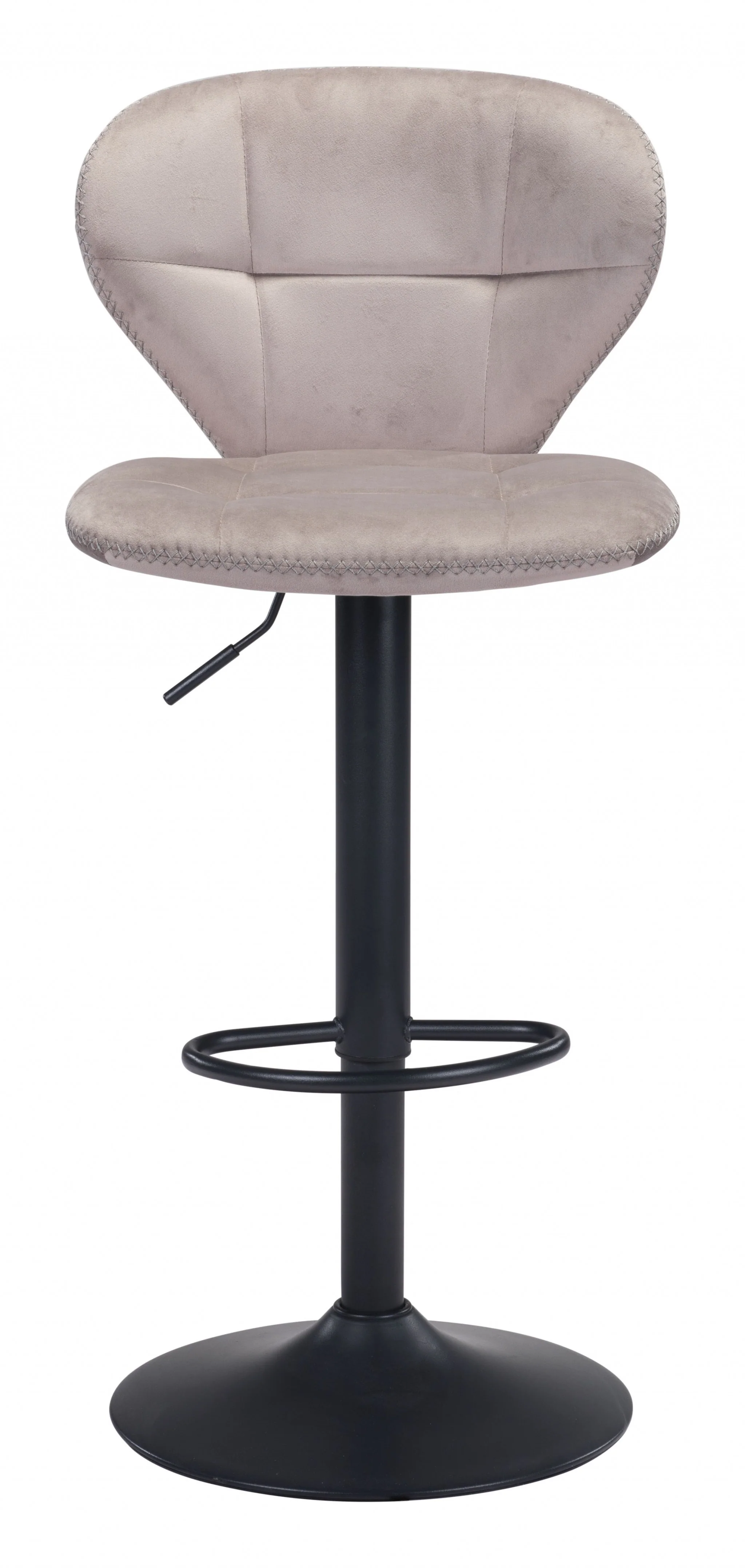 35" Gray And Black Steel Swivel Low Back Counter Height Bar Chair With Footrest By Homeroots - Image 4