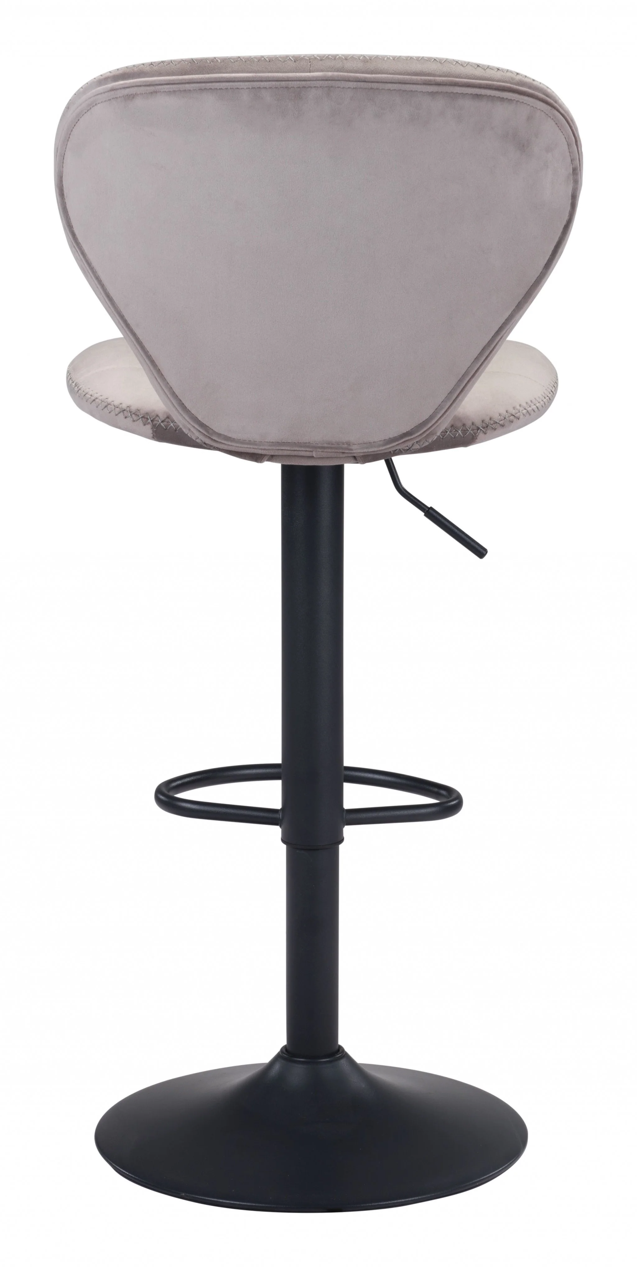 35" Gray And Black Steel Swivel Low Back Counter Height Bar Chair With Footrest By Homeroots - Image 5