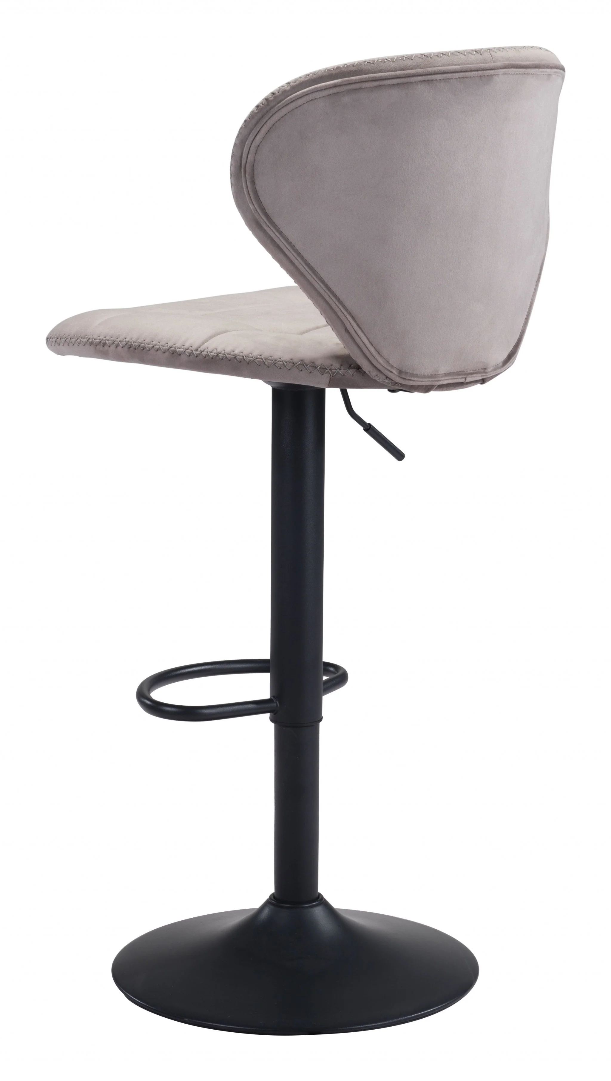 35" Gray And Black Steel Swivel Low Back Counter Height Bar Chair With Footrest By Homeroots - Image 6