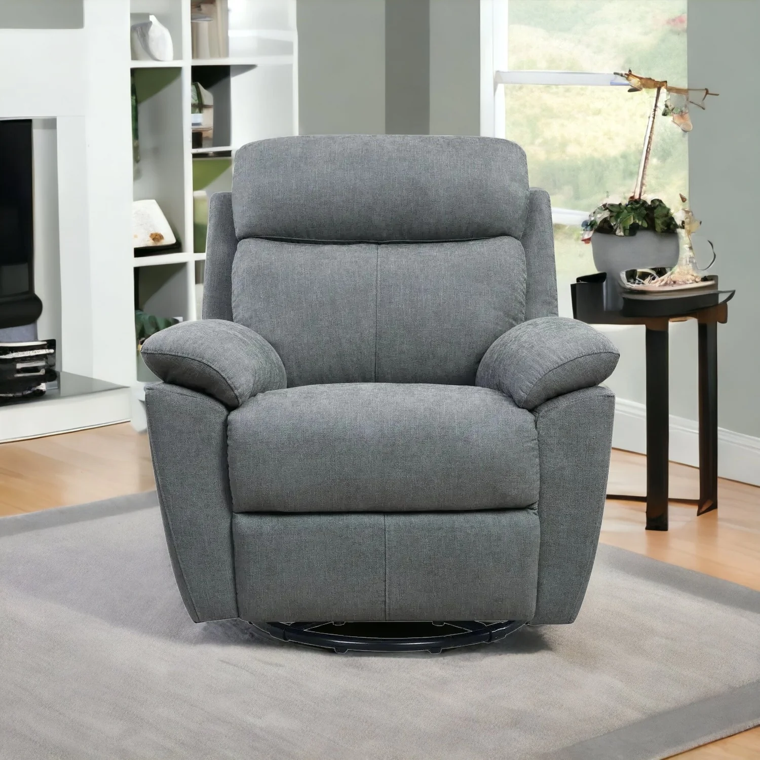 35" Gray Fabric Power Recliner with USB By Homeroots - Image 3
