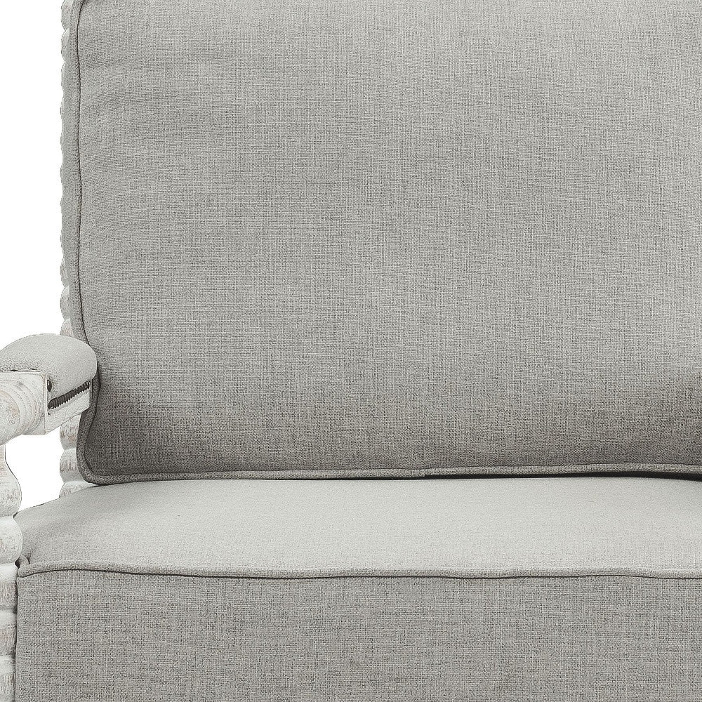 35" Gray Linen And Light Oak Solid Color Club Chair By Homeroots - Image 5