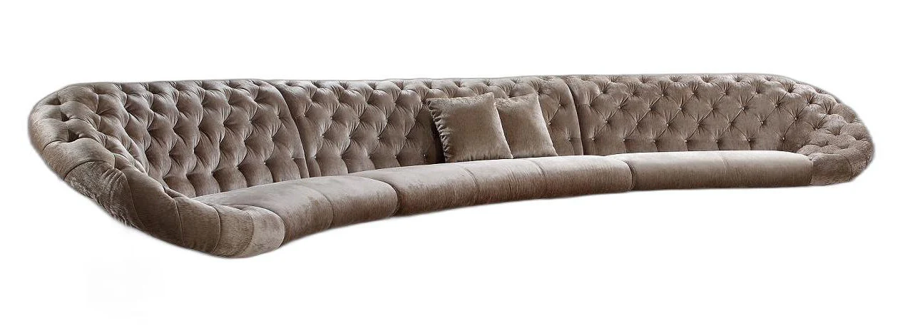 35' MDF and Velour Sectional Sofa By Homeroots - Image 3