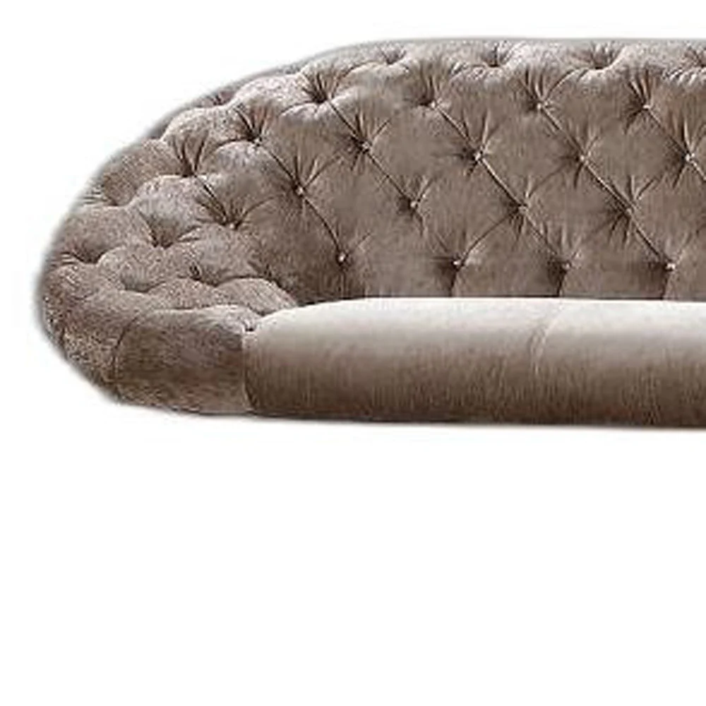 35' MDF and Velour Sectional Sofa By Homeroots - Image 4