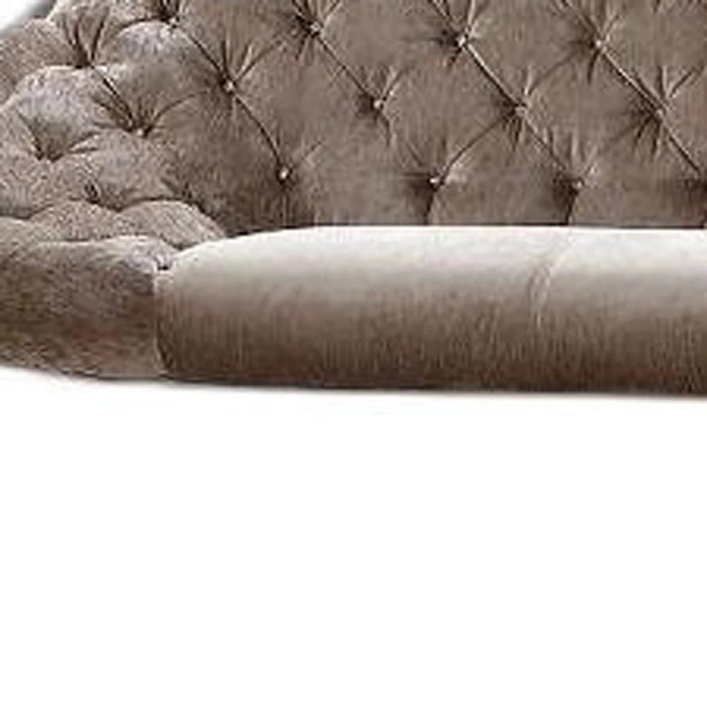 35' MDF and Velour Sectional Sofa By Homeroots - Image 5
