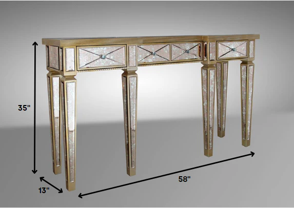 35" Mirrored Glass and MDF Console Table By Homeroots - Image 2