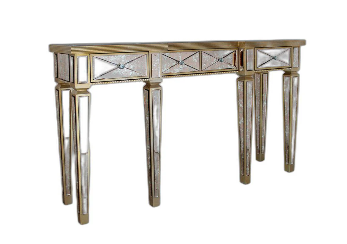 35" Mirrored Glass and MDF Console Table By Homeroots - Image 3