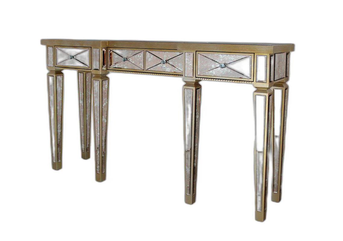35" Mirrored Glass and MDF Console Table By Homeroots - Image 4