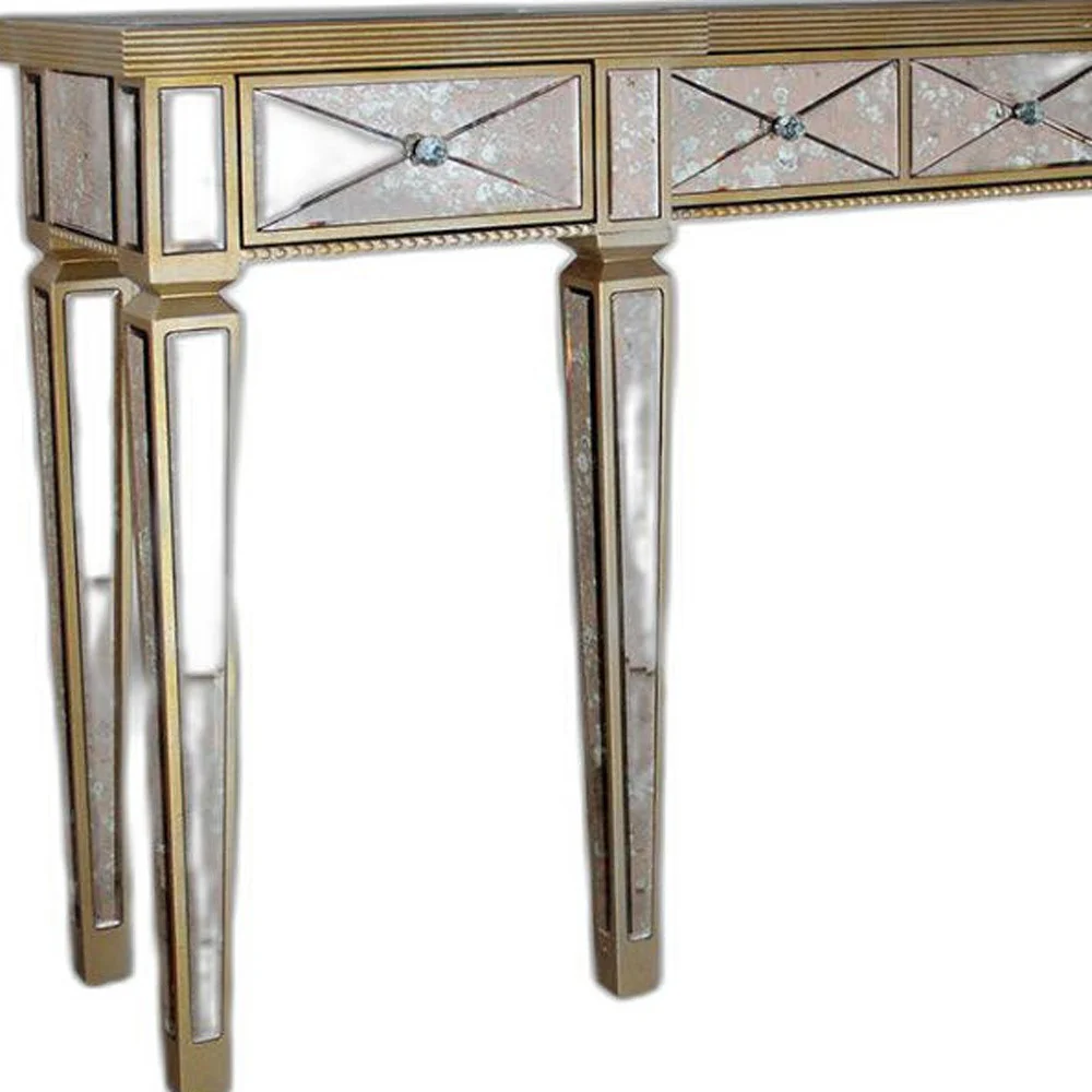 35" Mirrored Glass and MDF Console Table By Homeroots - Image 5